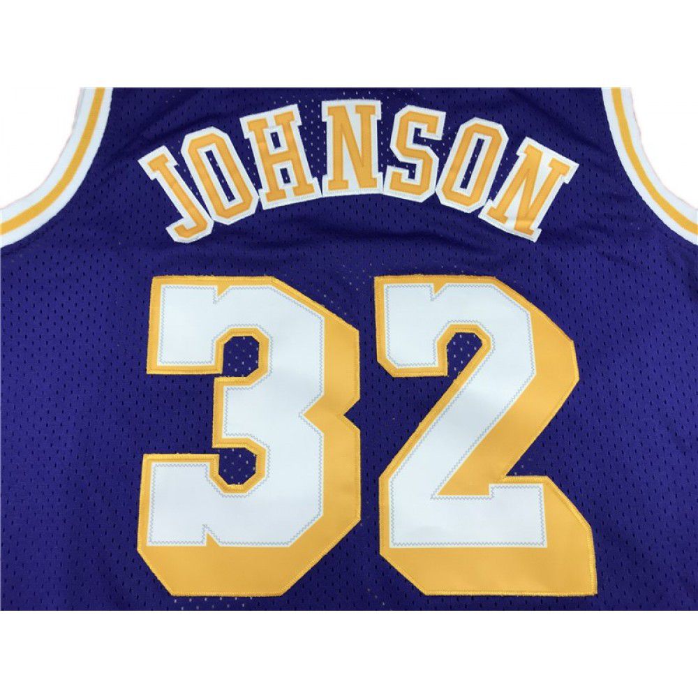Men's Los Angeles Lakers Magic Johnson #32 Purple 84-85 Hardwood Classics Jersey-Pro Kit Vault | Brand New 26/27 Sports Jerseys